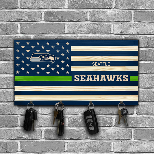 NFL x SEA American Football Team Wooden Key Holder HLP HLPHUONG