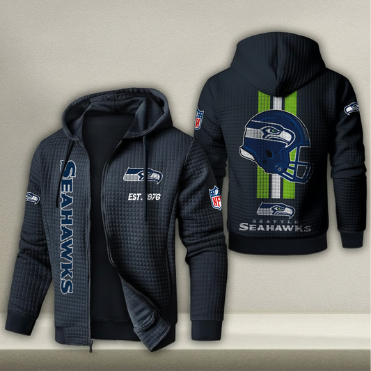 NFL x SEA Real Fan Waffle Zip Hoodie HLP HLPHUONG