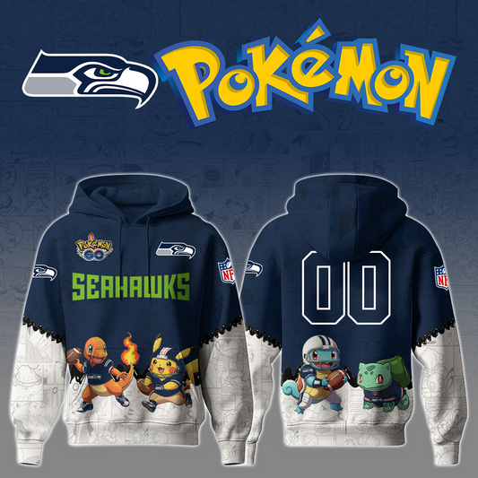 NFL x SEA x PKM GO Personalized 3D Hoodie HLP HLPHUONG