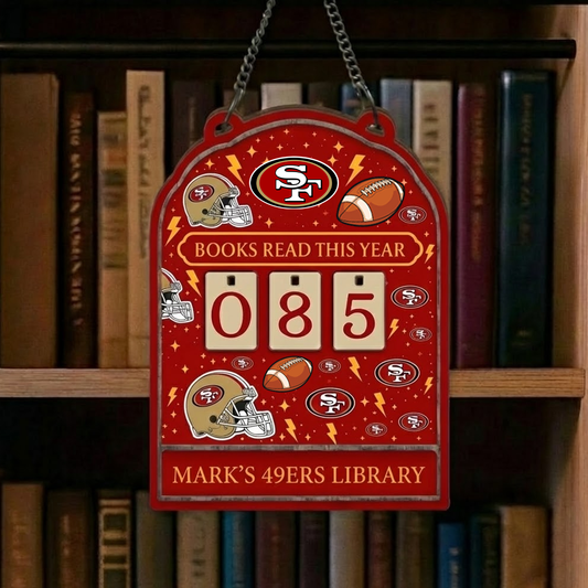 NFL x SF Personalized Wooden Book Tracker HLP HLPHUONG
