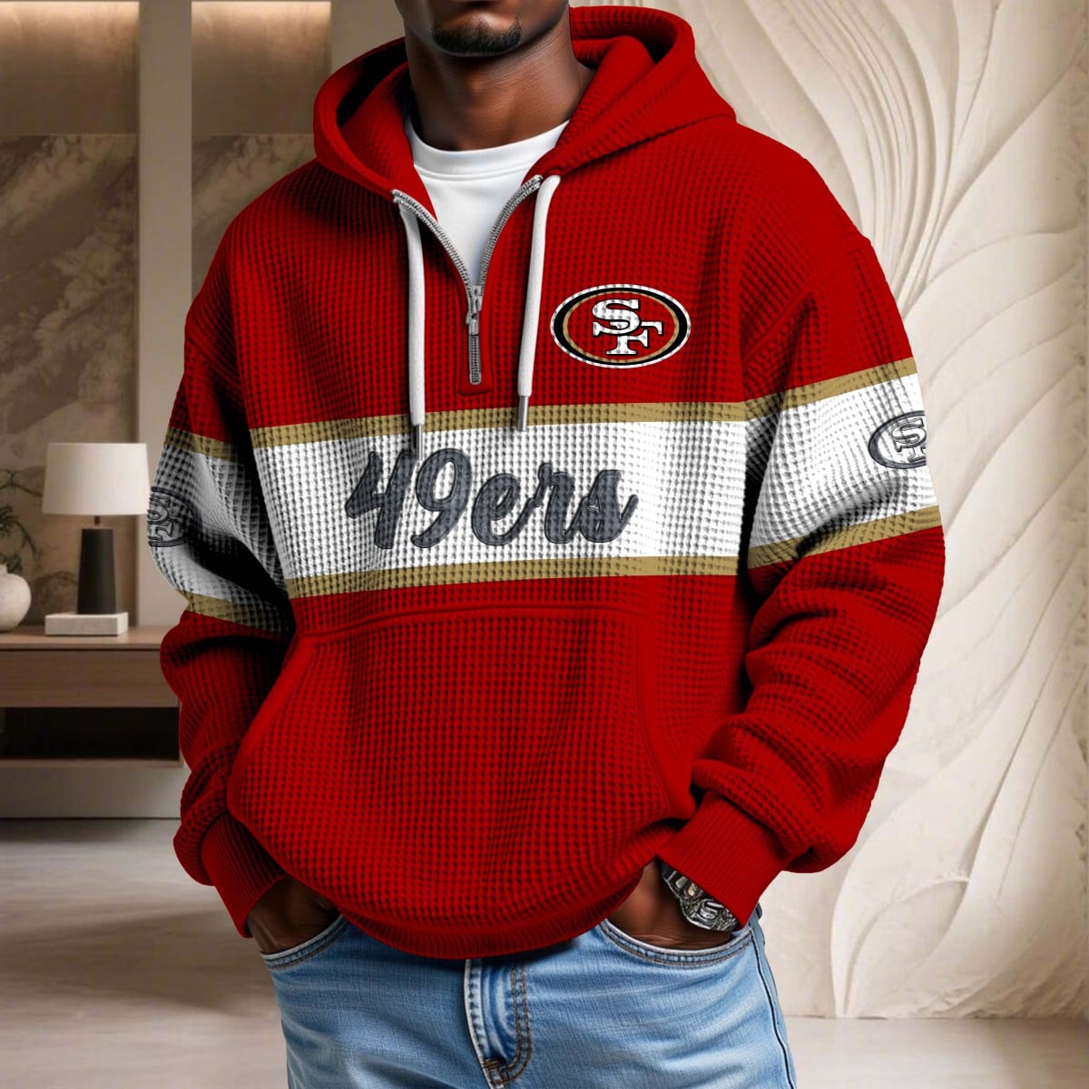 NFL x SF Waffle Half Zip Hoodie HLP HLPHUONG