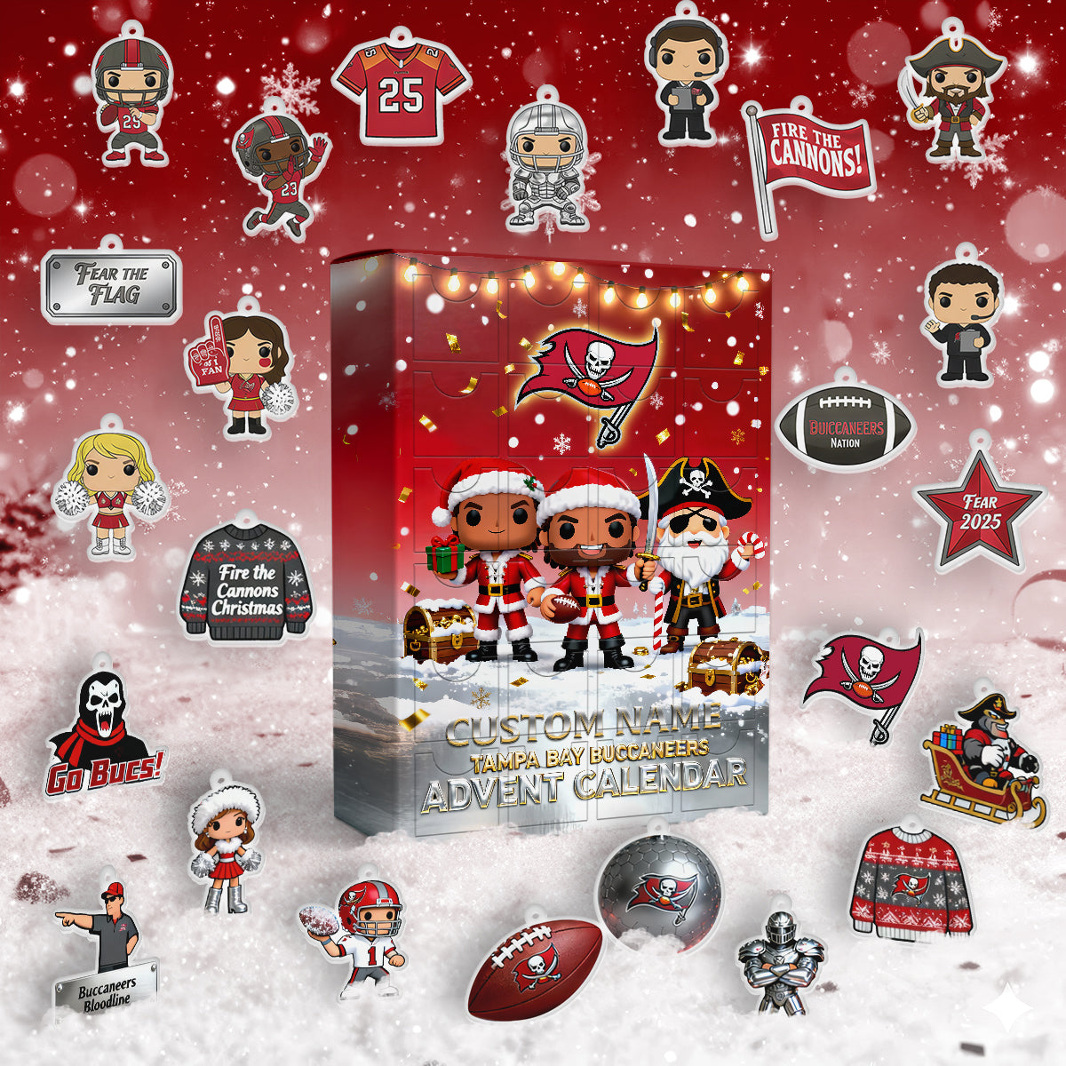 NFL x TB 2025 Christmas Personalized  Advent Calendar HLP HLPHUONG