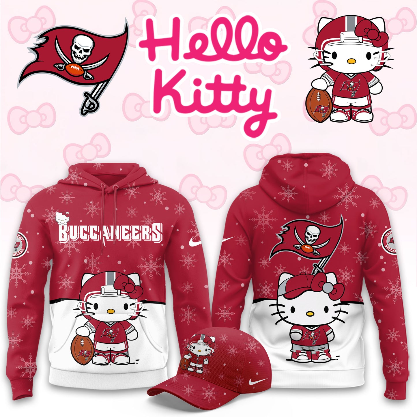 NFL x TB Chrismas Hello KT 3D Hoodie HLP HLPHUONG