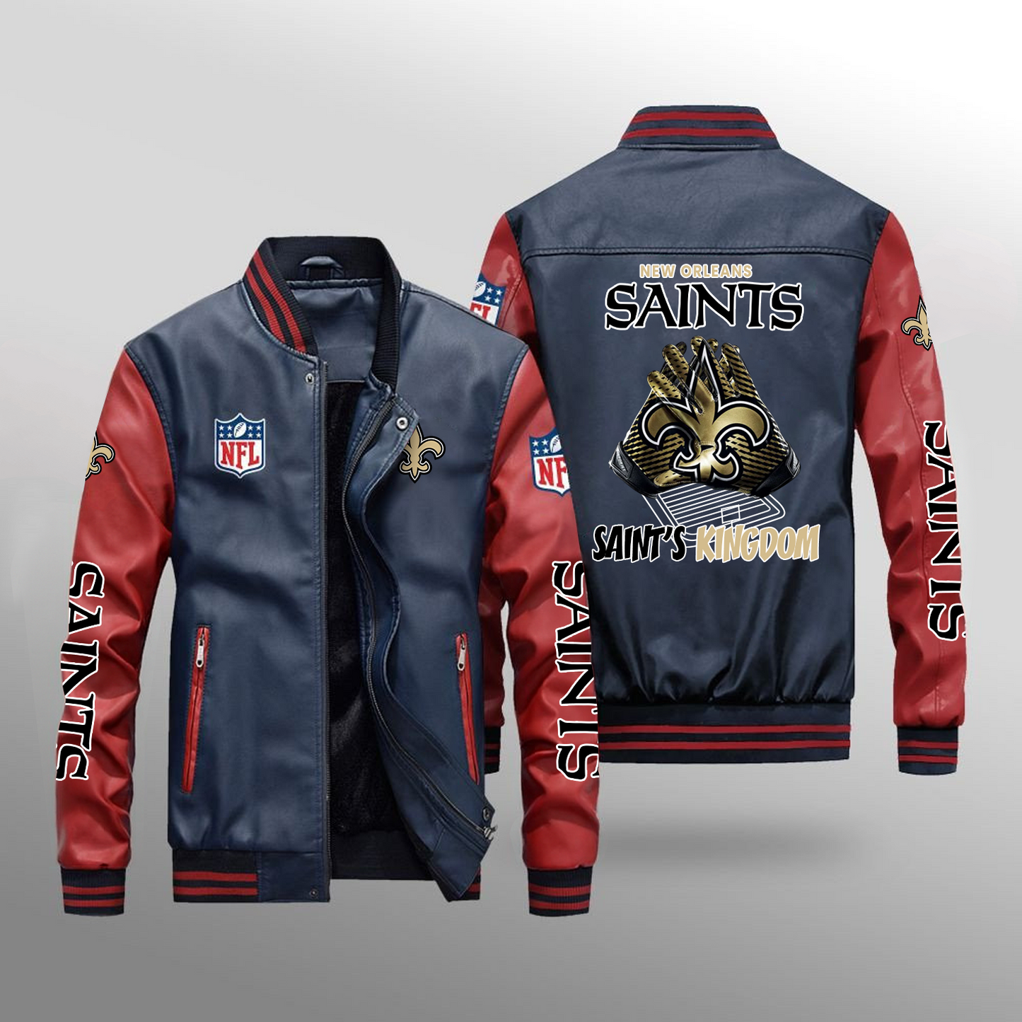 NO x NFL Leather Bomber Jacket DATND TANTD