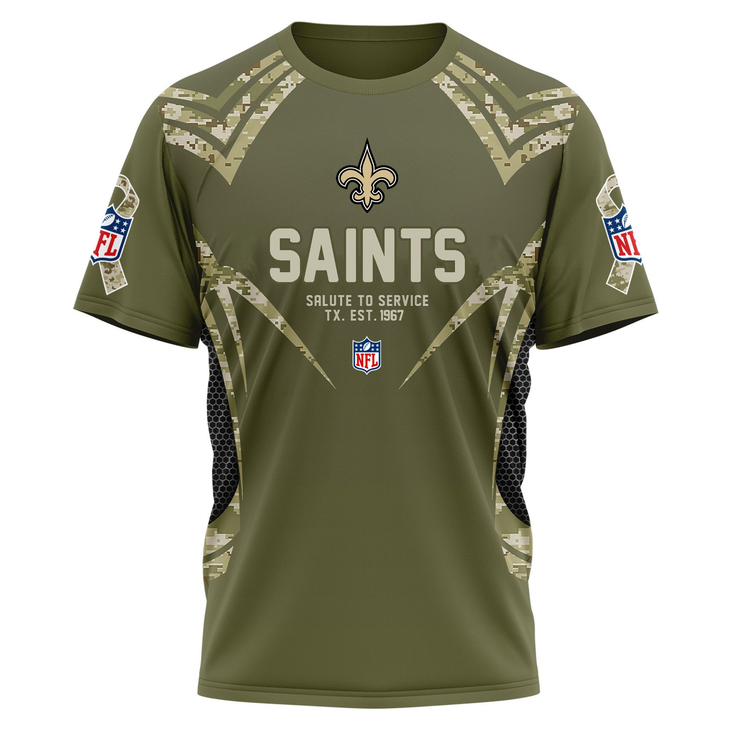 NOS Premium NFL Salute to Service Camo 3D Shirt DDT CTND