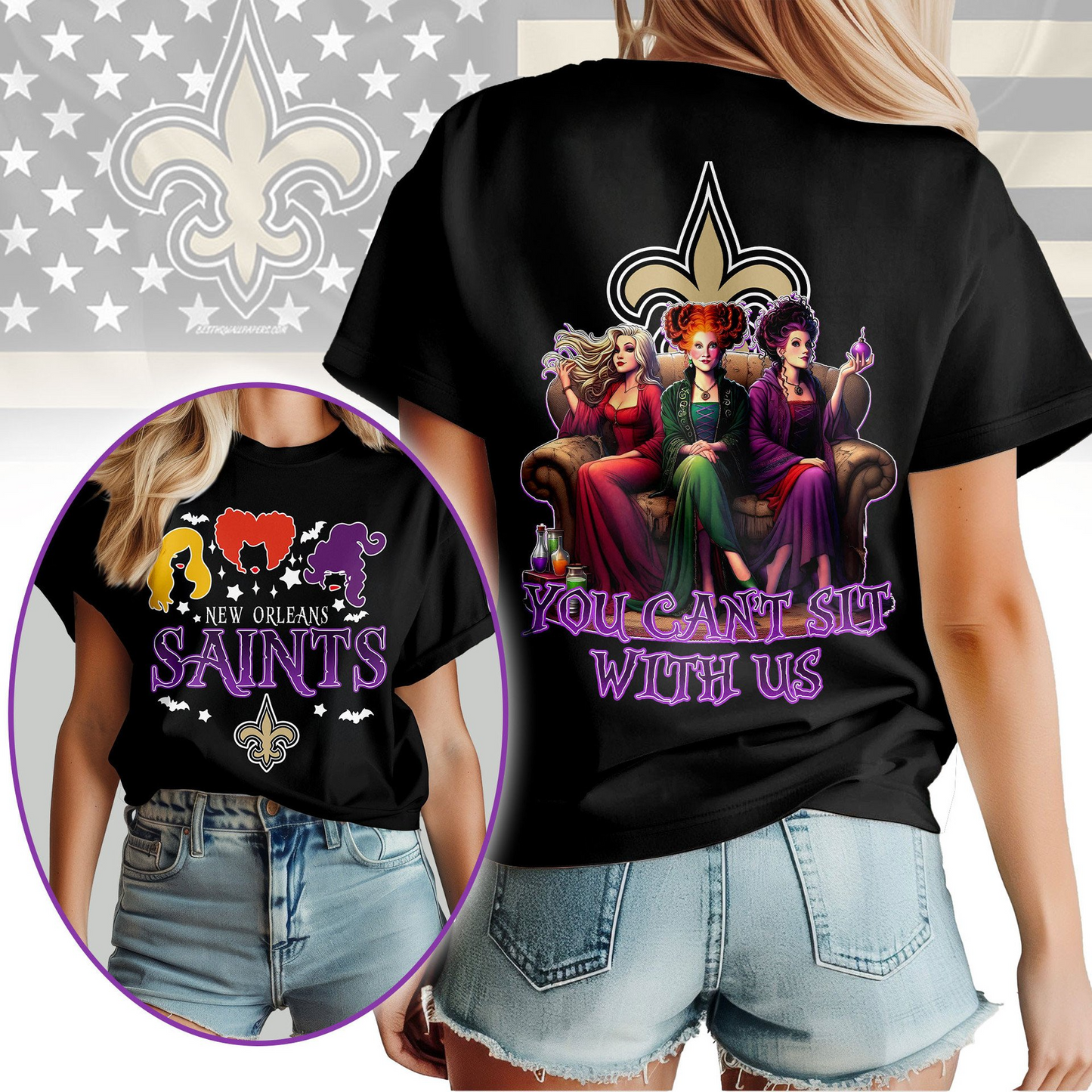 NOS Premium NFL You Can't Sit With Us 3D T-shirt DDT NTL