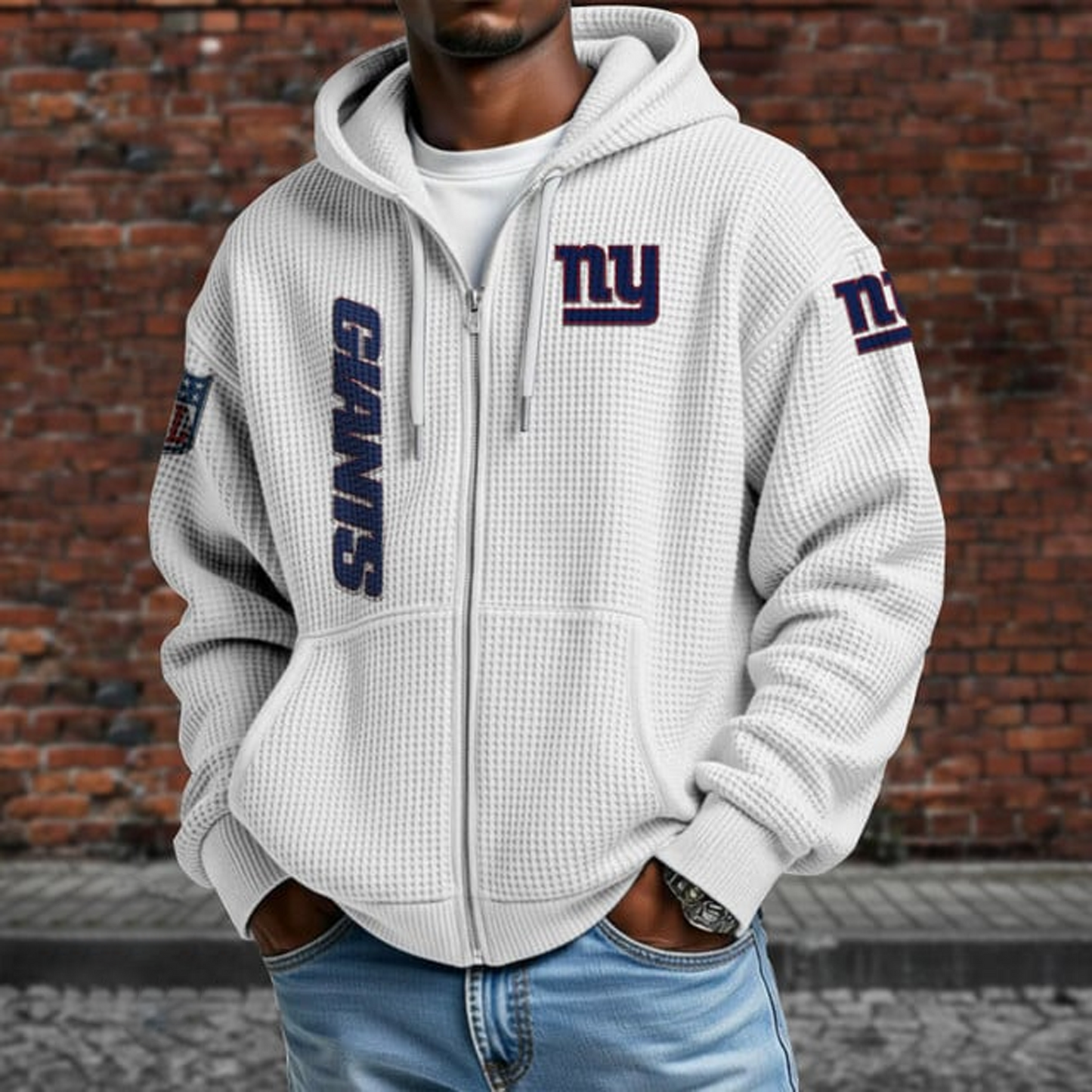 NYG X NFL Textured Lounge Zip-up Hoodie NAK NHT