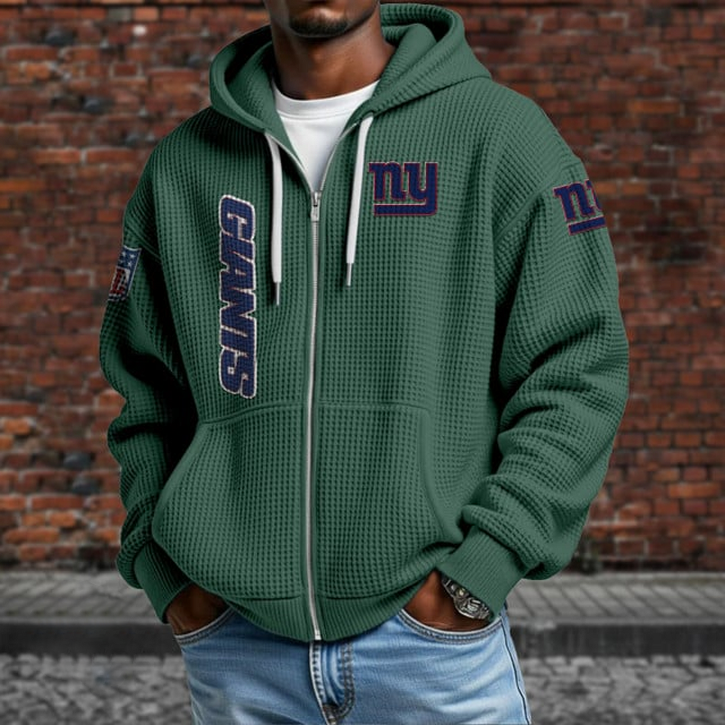 NYG X NFL Textured Lounge Zip-up Hoodie NAK NHT