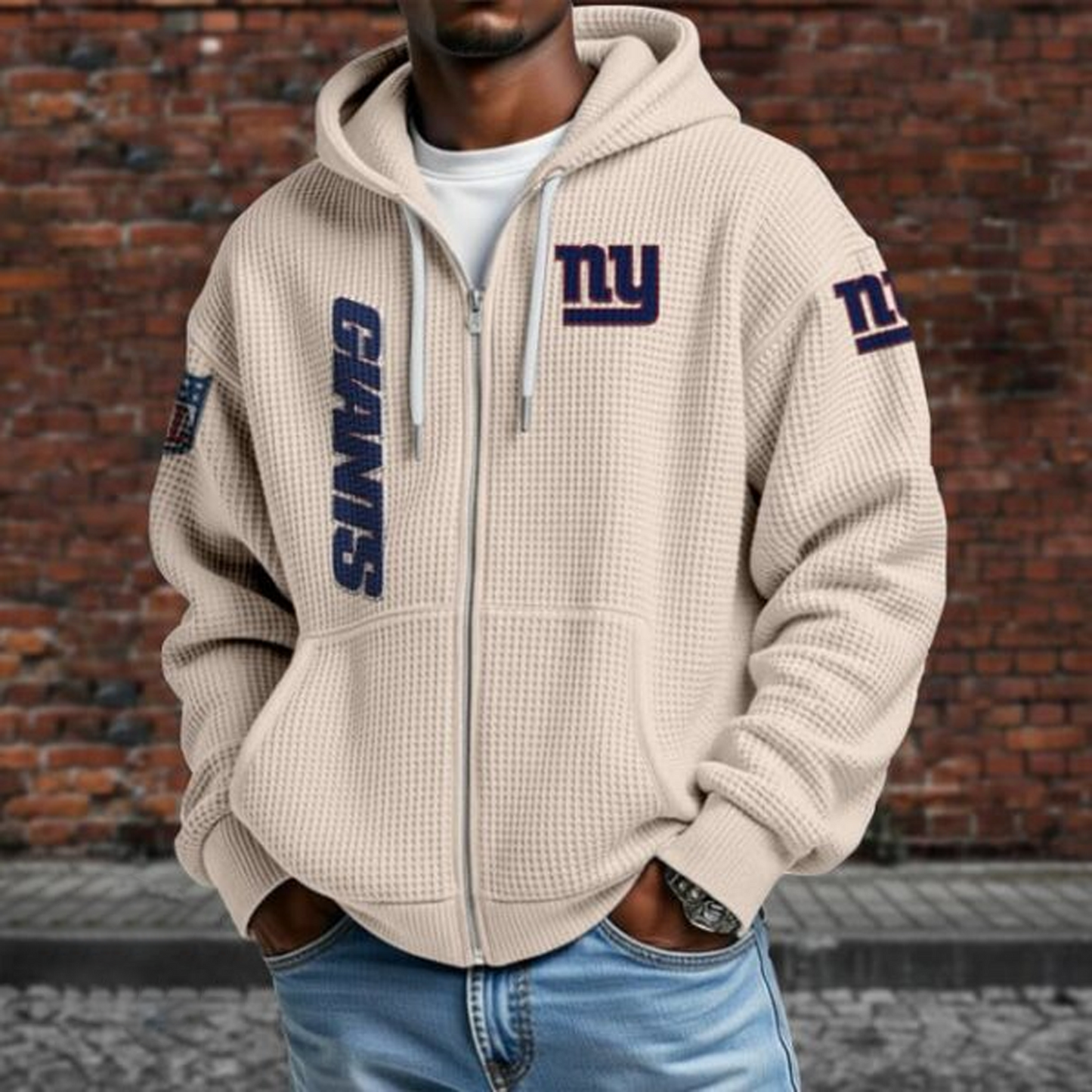 NYG X NFL Textured Lounge Zip-up Hoodie NAK NHT