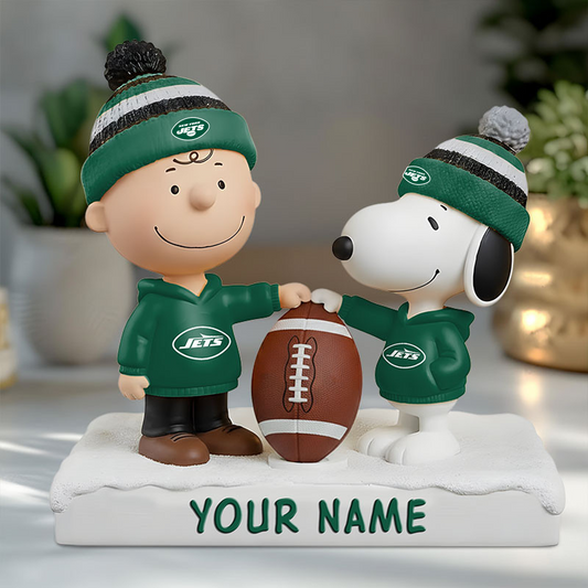 NYJ X NFL And SnooPy Acrylic Block Plaque Custom Name Gifts NAK NHT