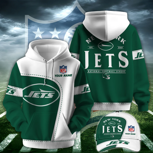 NYJ X NFL Classic Logo Limited Edition Hoodie And Cap NAK NHT