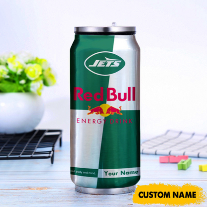 NYJ x NFL Mix RedB Drink Can Tumbler Custom Any Name DATND TANTD
