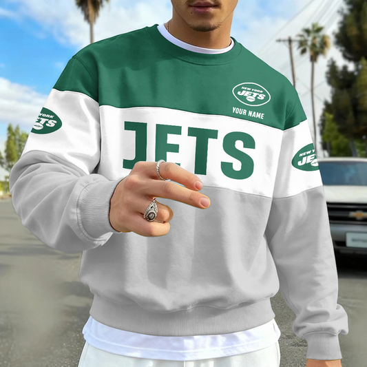 NYJ X NFL Special NFL Long Sleeve Sweatshirt Custom Name Gift NAK NHT