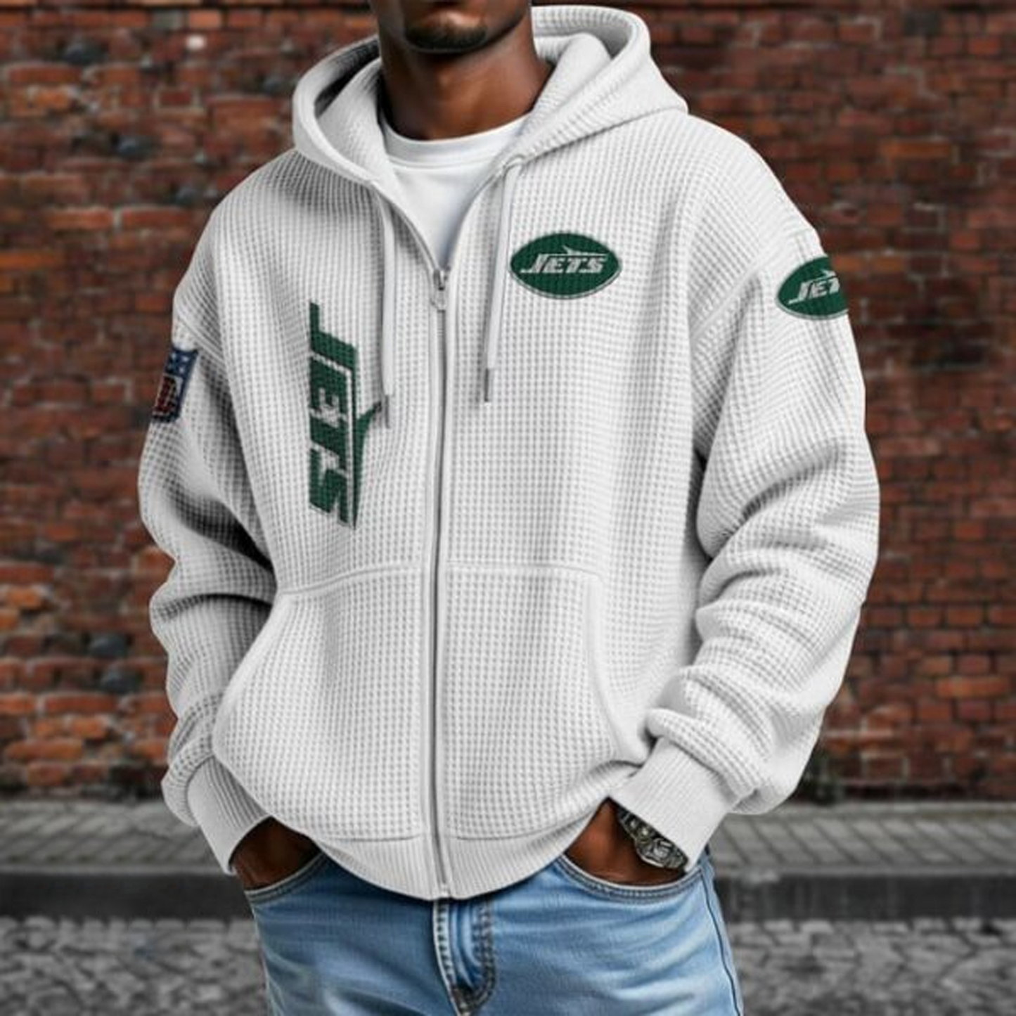 NYJ X NFL Textured Lounge Zip-up Hoodie NAK NHT