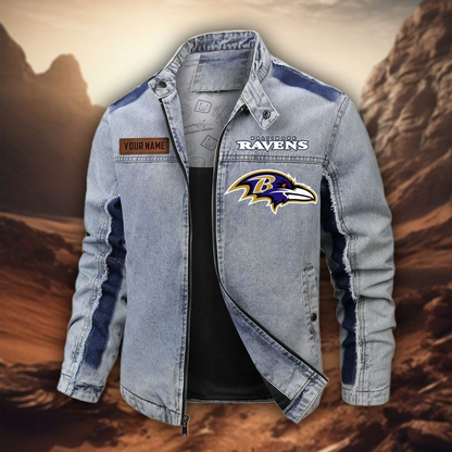 Personalized BR Premium NFL Street Scar Denim Jacket DDT CTND