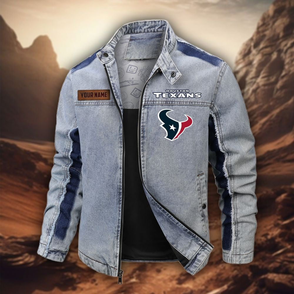 Personalized HT Premium NFL Street Scar Denim Jacket DDT CTND