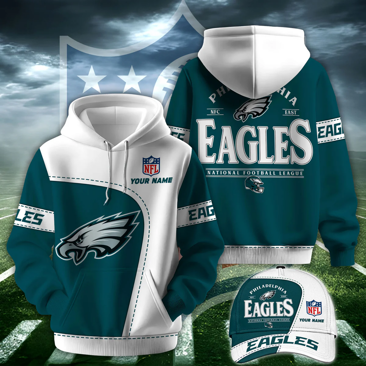 PHI X NFL Classic Logo Limited Edition Hoodie And Cap NAK NHT
