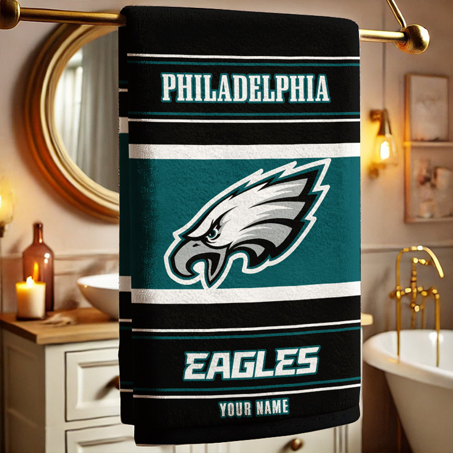 PHI X NFL New Bath Towel Custom Any Name Gifts NAK NHT