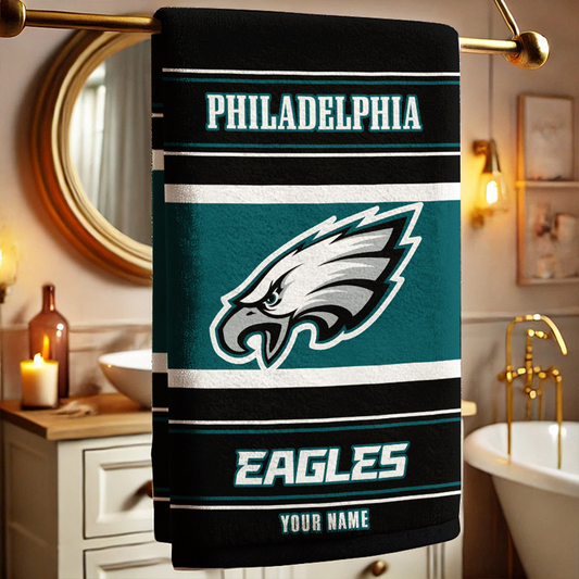 PHI X NFL New Bath Towel Custom Any Name Gifts NAK NHT