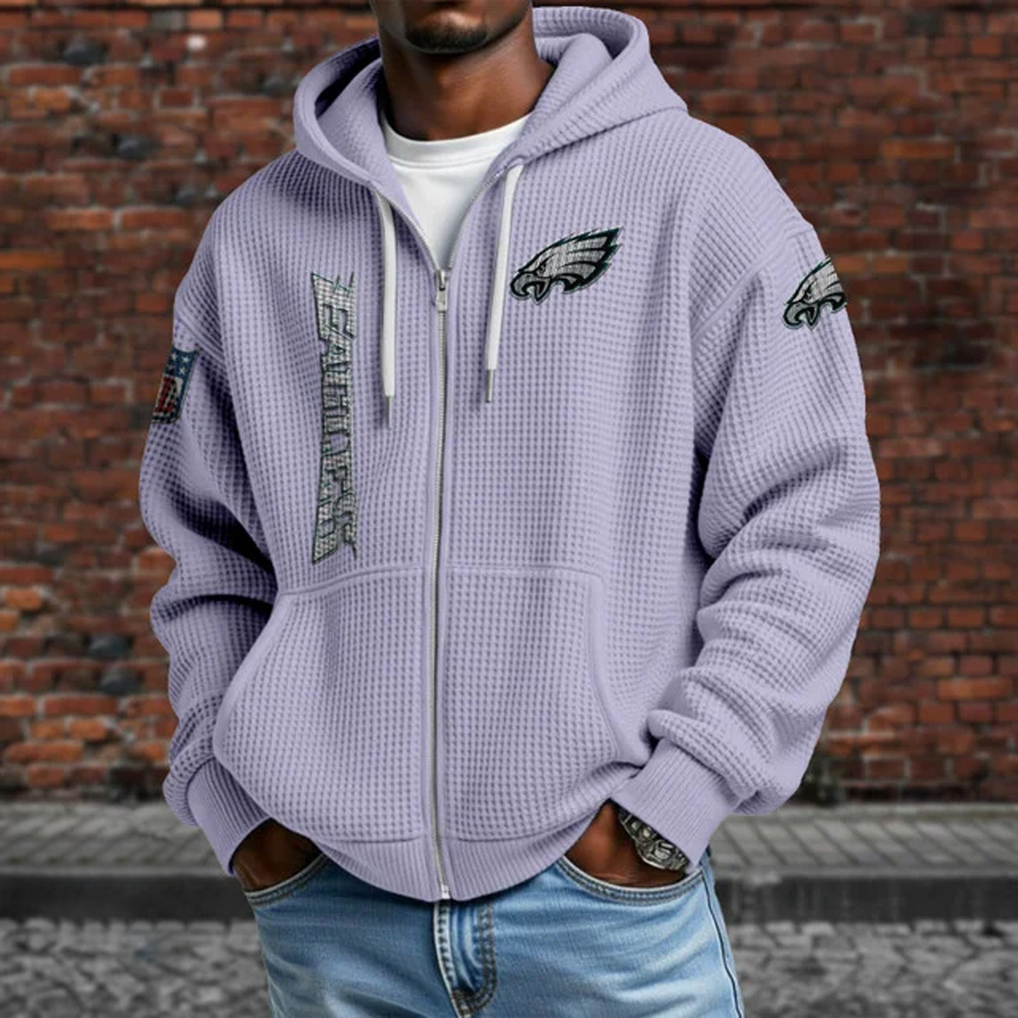 PHI X NFL Textured Lounge Zip-up Hoodie NAK NHT