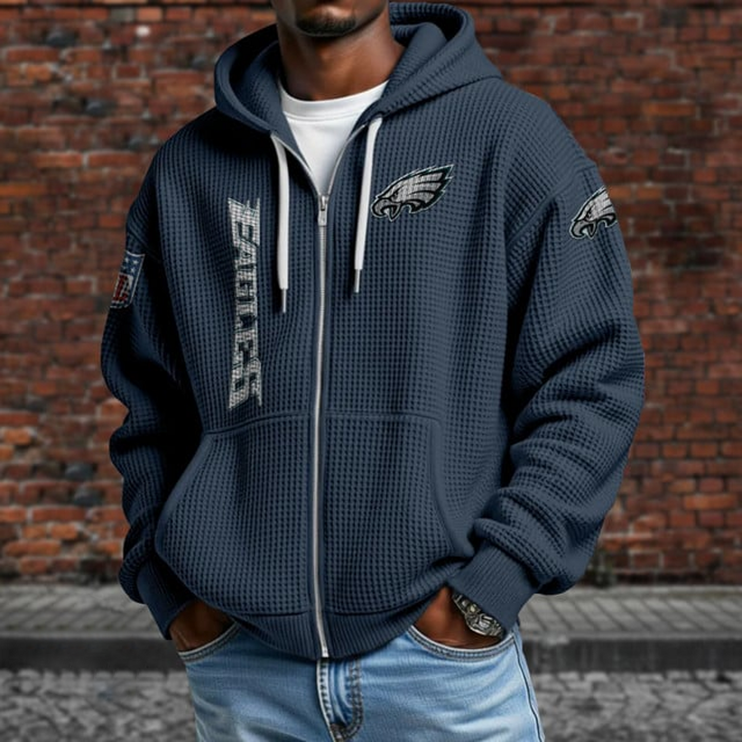 PHI X NFL Textured Lounge Zip-up Hoodie NAK NHT