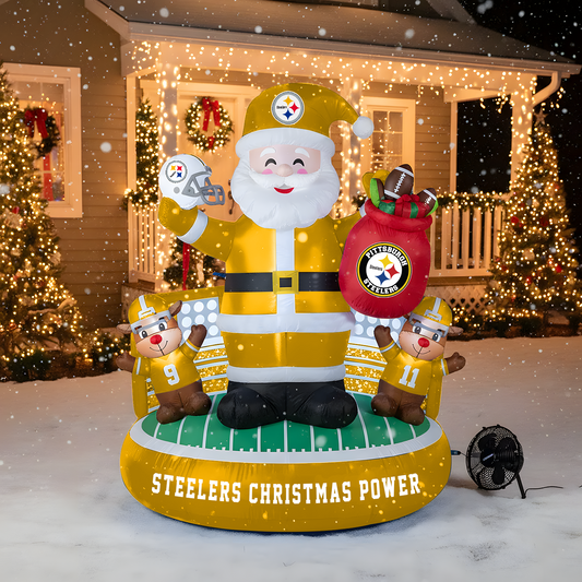 PIT X NFL Christmas Inflatable Team-Themed Santa & Reindeer NAK NHT