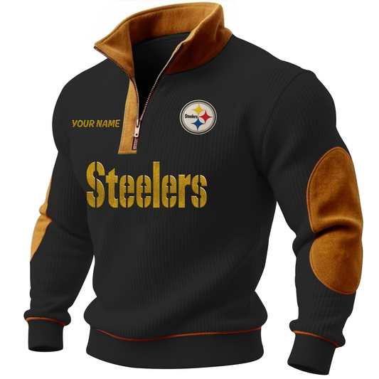 PIT x NFL PREMIUM LONG ZIP POLO SHIRT DATND TANTD