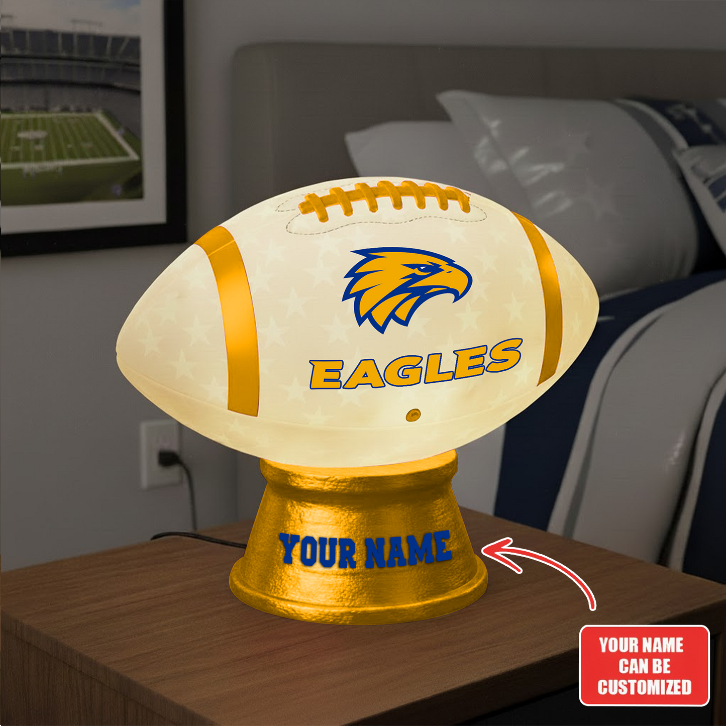 Premium AFL WCE Football Night Light Custom Name V2 NMD TTV