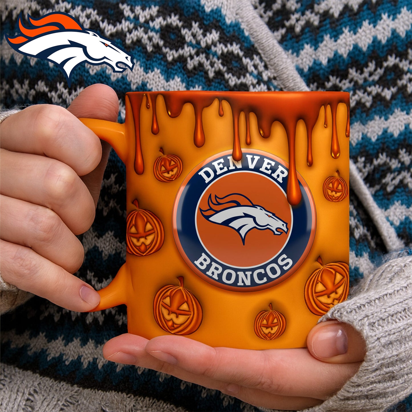 Premium DEN NFL Halloween Mug V1 NAK PTTD