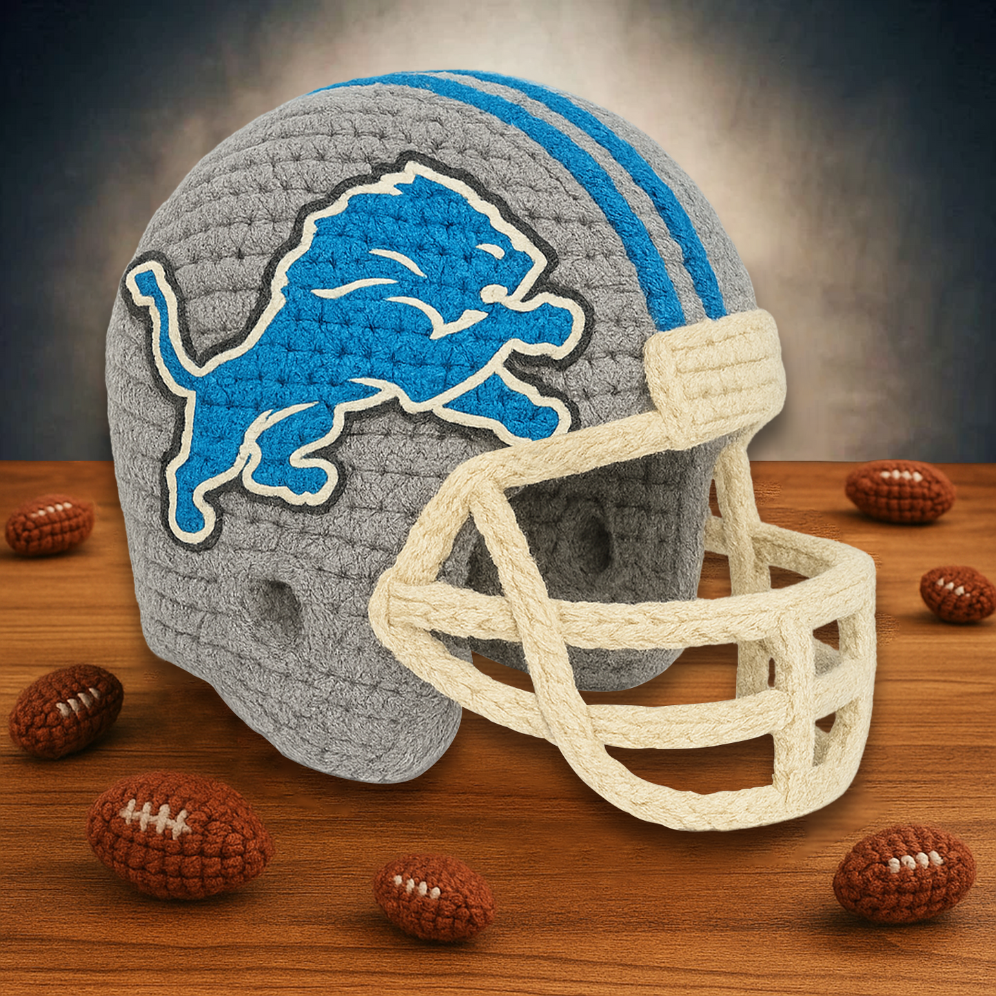 PREMIUM NFL x DET  Handcrafted  Crochet Art Collectible NDT TDT