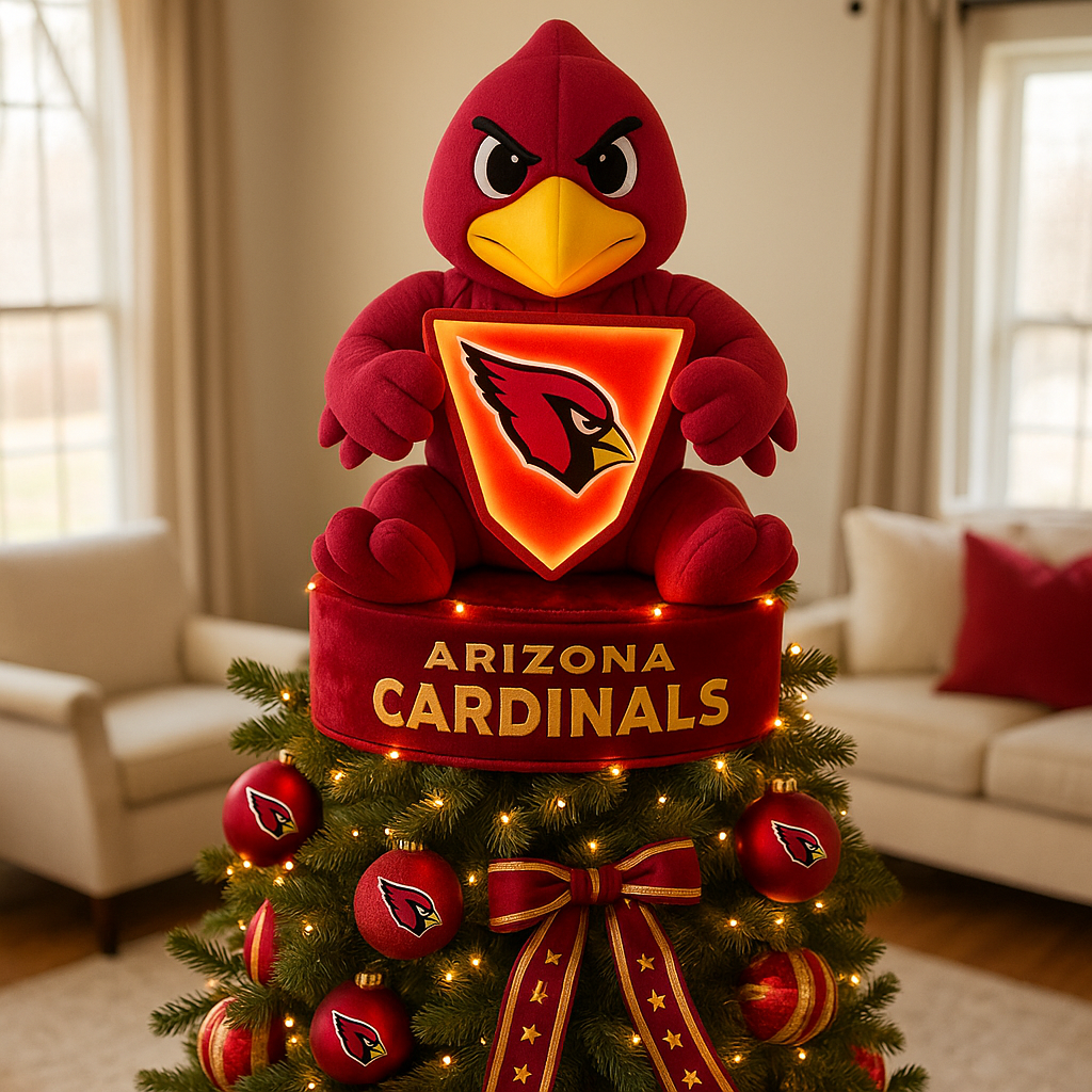 Premium NFL ARI Mascot Acrylic Christmas Tree Topper V1 NAK PTTD