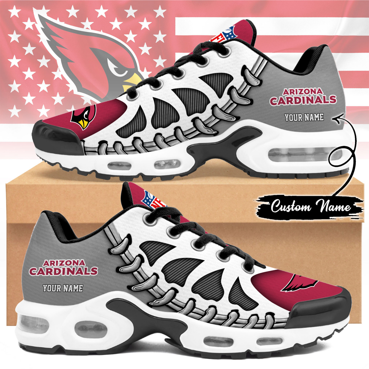 Premium NFL ARI Spine Rush Air Max Sneaker V4 NMD  TTV
