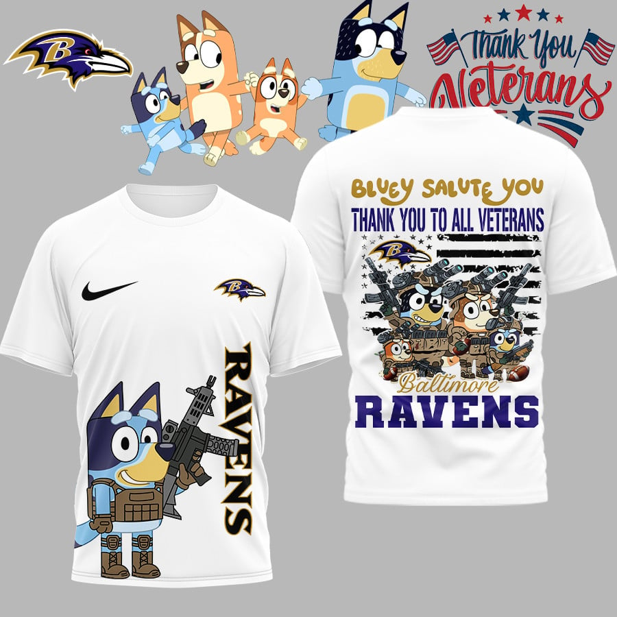 Premium NFL BAL Bluey Salute Veterans T-shirt V2 NMD TTV