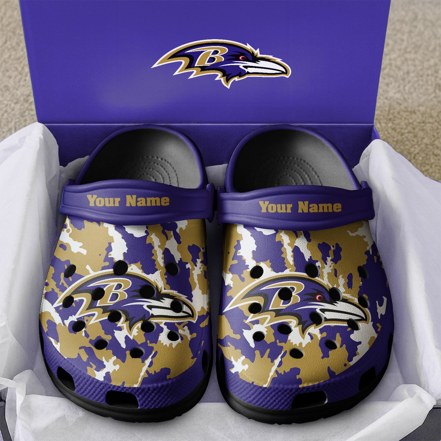 Premium NFL BAL Camo CLogs V1 NMD TTV