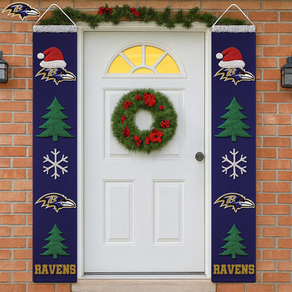 Premium NFL BAL Christmas Merry Christmas Porch Sign V1 NMD NHM