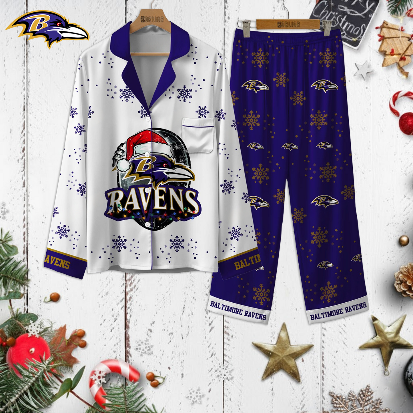 Premium NFL BAL Christmas Pajamas V1 NMD TTV