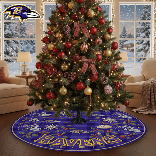 Premium NFL BAL Christmas Tree Skirt V1 NMD TTV