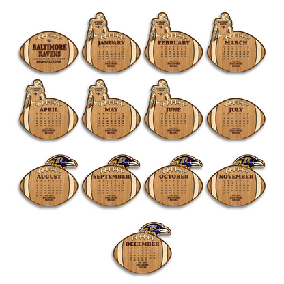 Premium NFL BAL Football Shaped 2026 Calendar V1 NMD TTV