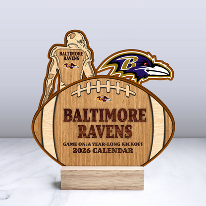 Premium NFL BAL Football Shaped 2026 Calendar V1 NMD TTV
