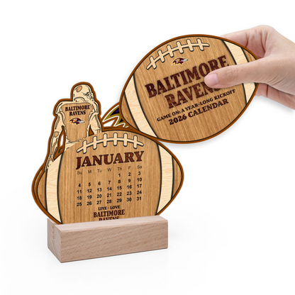 Premium NFL BAL Football Shaped 2026 Calendar V1 NMD TTV