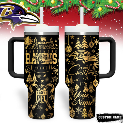 Premium NFL BAL Holiday Gold Tumbler V1 NMD TTV