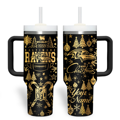 Premium NFL BAL Holiday Gold Tumbler V1 NMD TTV