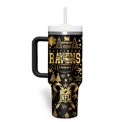 Premium NFL BAL Holiday Gold Tumbler V1 NMD TTV