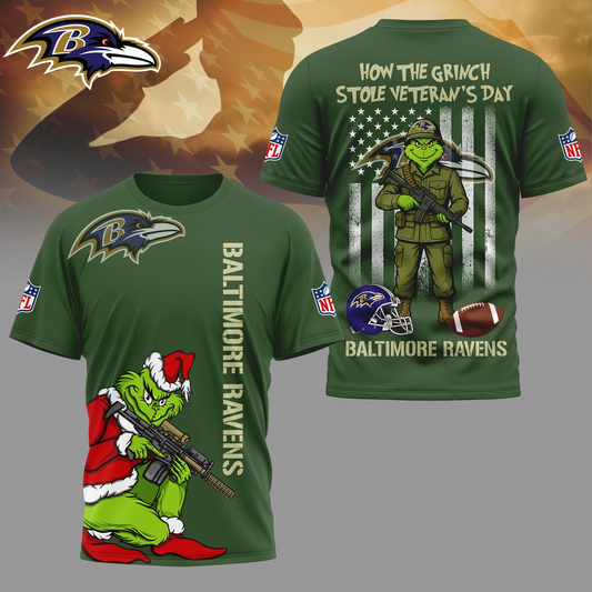 Premium NFL BAL The Grinch Salute Veterans Shirt V1 NMD 311025 TTV