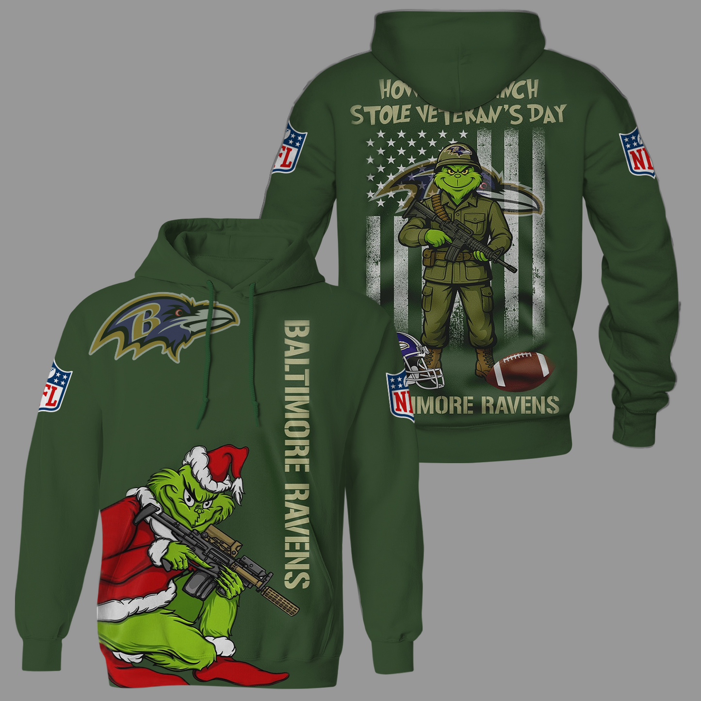 Premium NFL BAL The Grinch Salute Veterans Shirt V1 NMD 311025 TTV