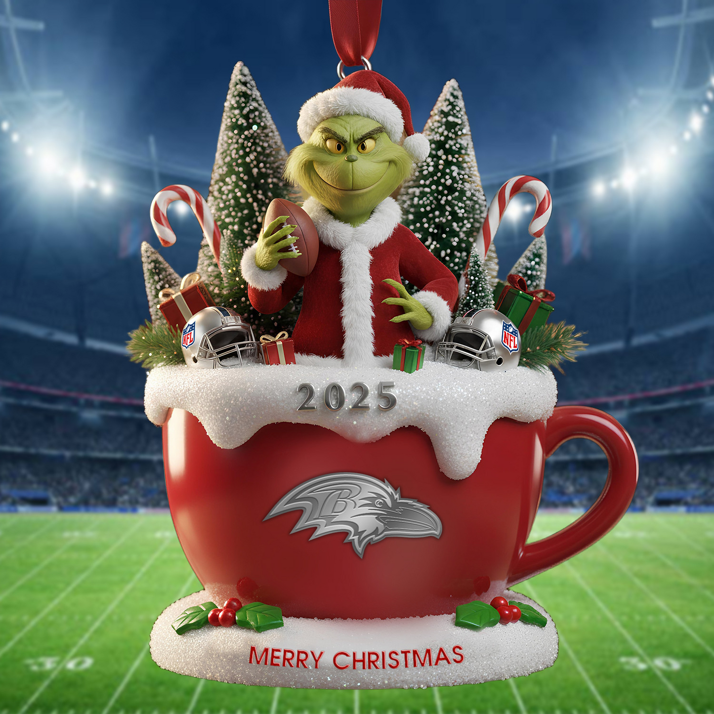 Premium NFL BAL x The Grinch Christmas Ornament V2 NMD TTV