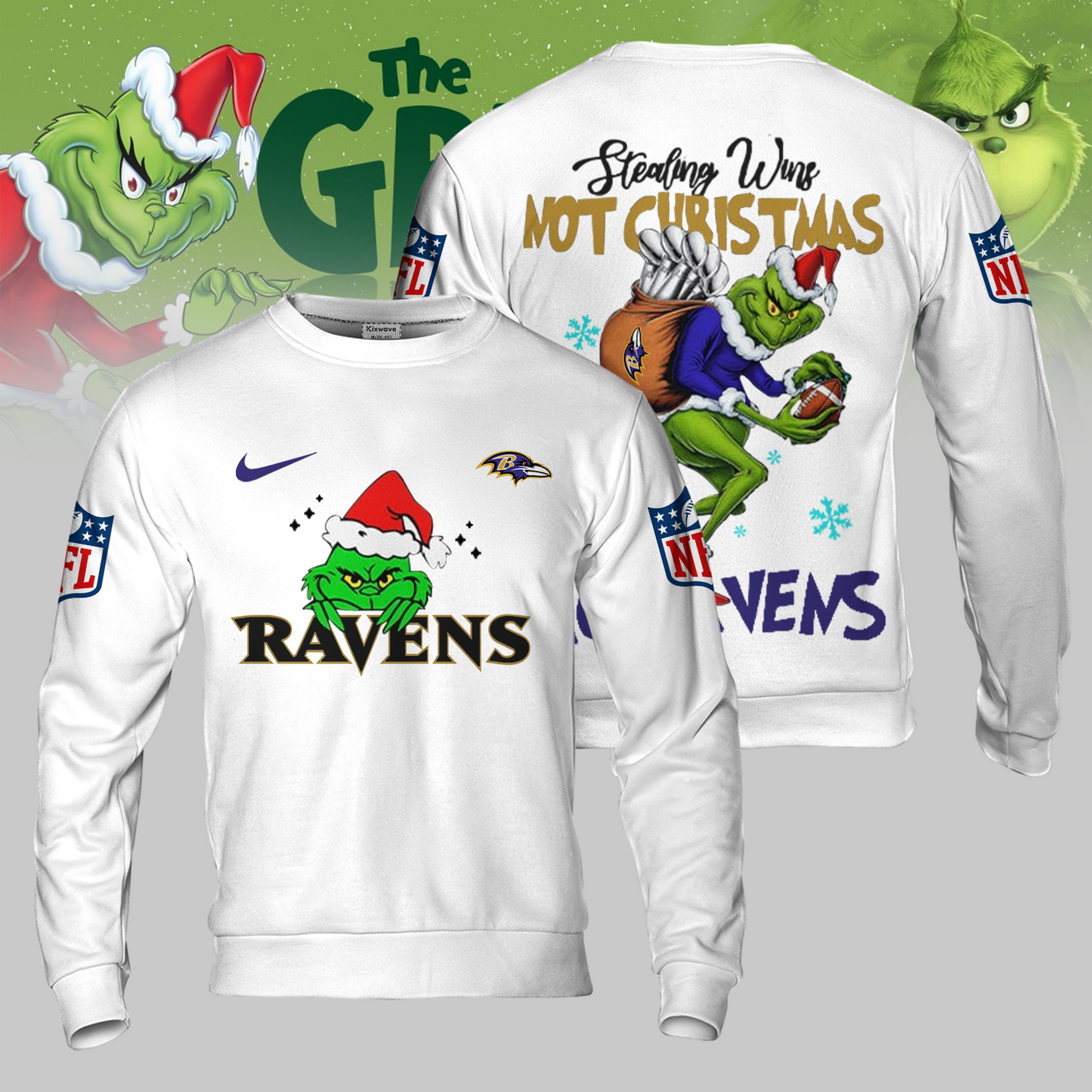 Premium NFL BAL x The Grinch Shirt V3 NMD TTV