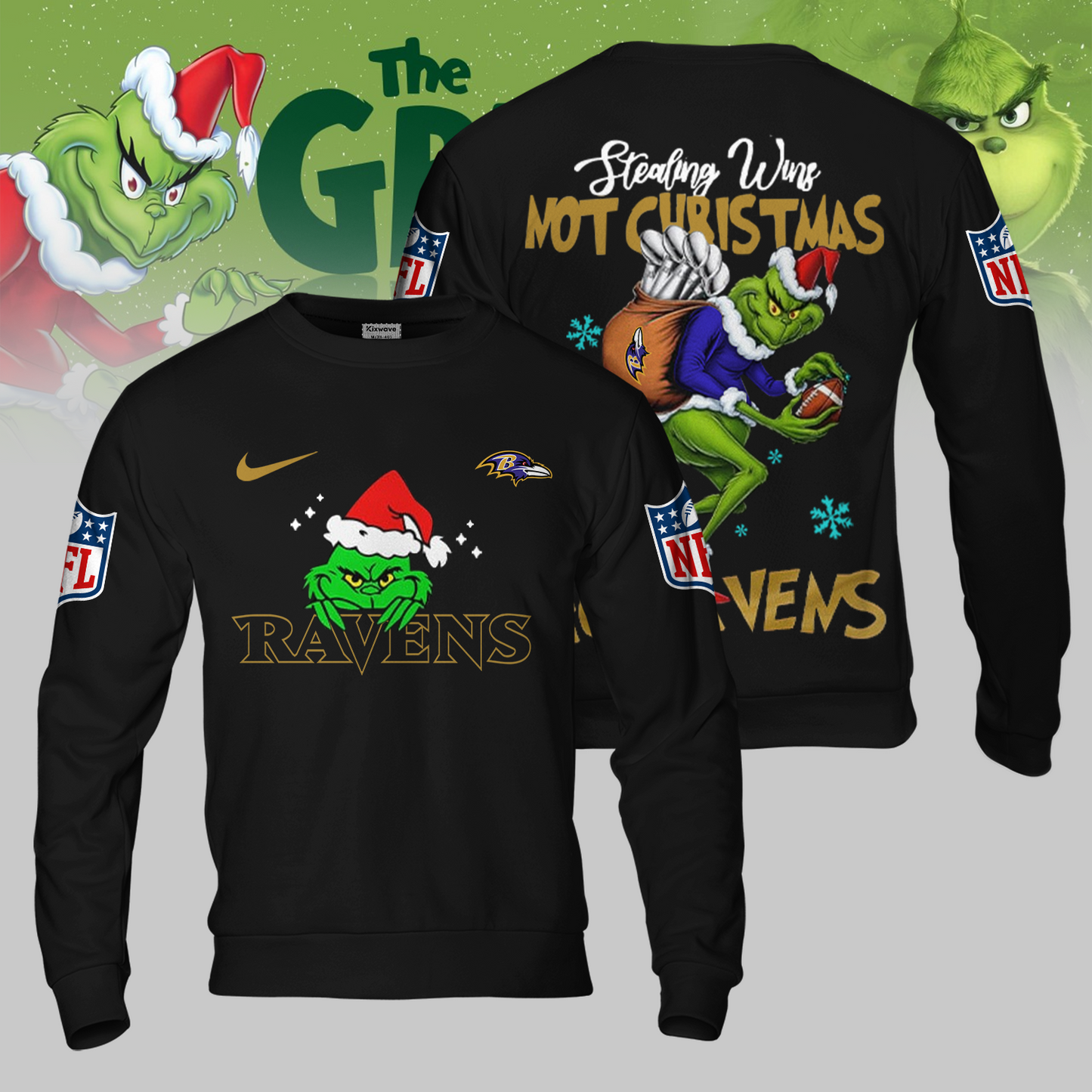Premium NFL BAL x The Grinch Shirt V3 NMD TTV