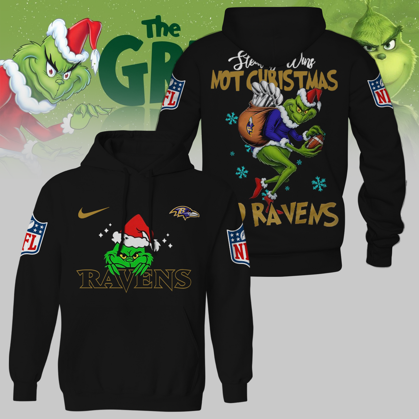 Premium NFL BAL x The Grinch Shirt V3 NMD TTV