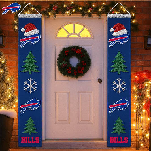 Premium NFL BUF Christmas Merry Christmas Porch Sign V1 NMD NHM